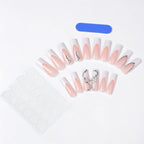 Press-On Nail Set 3D Floral Long-Lasting & Glue-Free