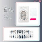 Press-On Nail Set 3D Floral & Metallic Salon-Quality