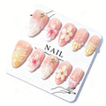 Press-On Nail Set 3D Floral Multiple Sizes