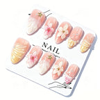 Press-On Nail Set 3D Floral Multiple Sizes