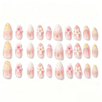 Press-On Nail Set 3D Floral Multiple Sizes