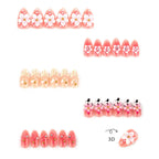Press-On Nail Set 3D Floral No Glue & Reusable