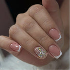 Press-On Nail Set 3D Floral Pearls Long-Lasting Wear