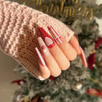 Press-On Nail Set 3D Floral Self-Adhesive & Reusable