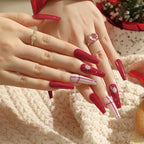 Press-On Nail Set 3D Floral Self-Adhesive & Reusable