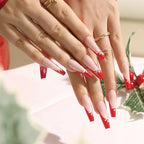 Press-On Nail Set 3D Floral Self-Adhesive & Reusable