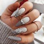 Press-On Nail Set 3D Floral Self-Adhesive & Reusable
