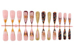 Press-On Nail Set 3D Floral & Sparkle Accents