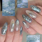 Press-On Nail Set 3D & Glitter Reusable Easy Application