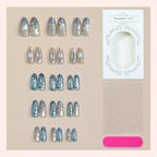Press-On Nail Set 3D & Glitter Reusable Easy Application