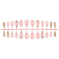 Press-On Nail Set 3D Gold Accents 24 Pieces