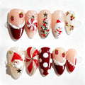 Press-On Nail Set 3D Holiday Embellished Peel & Stick