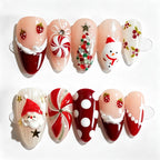 Press-On Nail Set 3D Holiday Embellished Peel & Stick