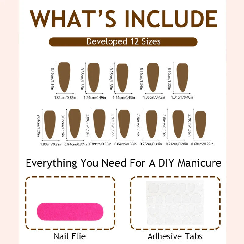 Press-On Nail Set 3D Sparkle Durable & Easy Application