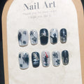 Press-On Nail Set Abstract Art Easy Application