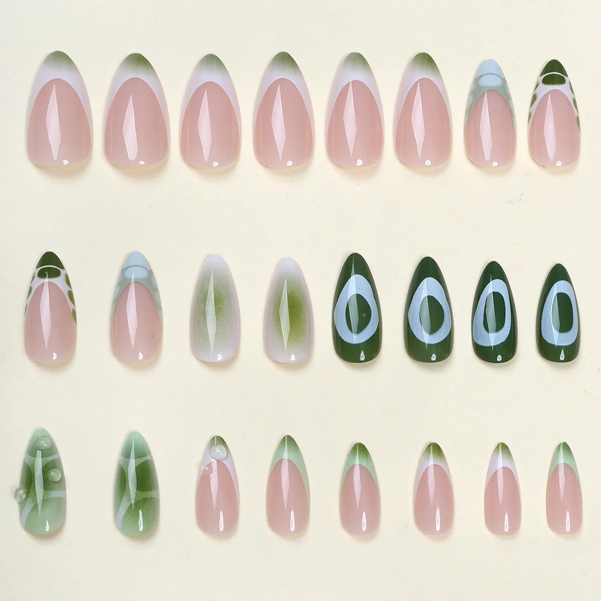 Press-On Nail Set Abstract Art Glossy Finish