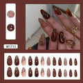 Press-On Nail Set Abstract Art Glue-On Reusable