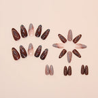 Press-On Nail Set Abstract Art Glue-On Reusable