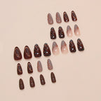 Press-On Nail Set Abstract Art Glue-On Reusable