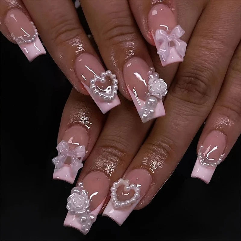 Press-On Nail Set Abstract Art Reusable Multiple Sizes