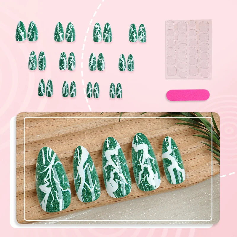 Press-On Nail Set Abstract Design Multiple Sizes