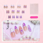 Press-On Nail Set Abstract Designs Long-Lasting & Comfortable Fit