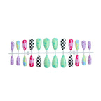 Press-On Nail Set Abstract Designs Violet Reusable