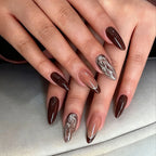 Press-On Nail Set Acrylic 3D Designs & Self-Adhesive