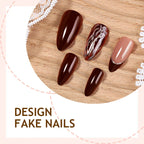 Press-On Nail Set Acrylic 3D Designs & Self-Adhesive