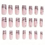 Press-On Nail Set Acrylic Black & Gold Glue-Free