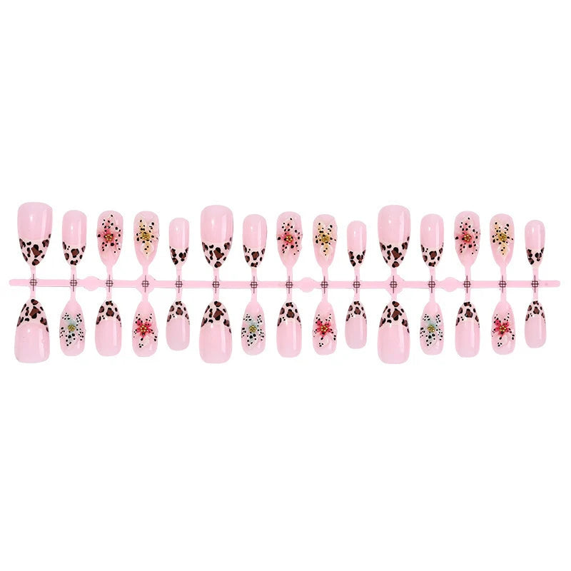 Press-On Nail Set Acrylic Floral & Animal Designs