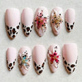 Press-On Nail Set Acrylic Floral & Animal Designs
