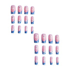 Press-On Nail Set Acrylic Floral Art Removable & Natural-Looking