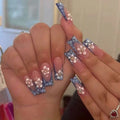 Press-On Nail Set Acrylic Floral Art Removable & Natural-Looking