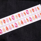 Press-On Nail Set Acrylic Floral Design Long-Lasting Wear