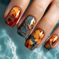 Press-On Nail Set Acrylic Floral Easy Application