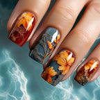 Press-On Nail Set Acrylic Floral Easy Application