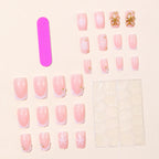 Press-On Nail Set Acrylic Floral Easy Application