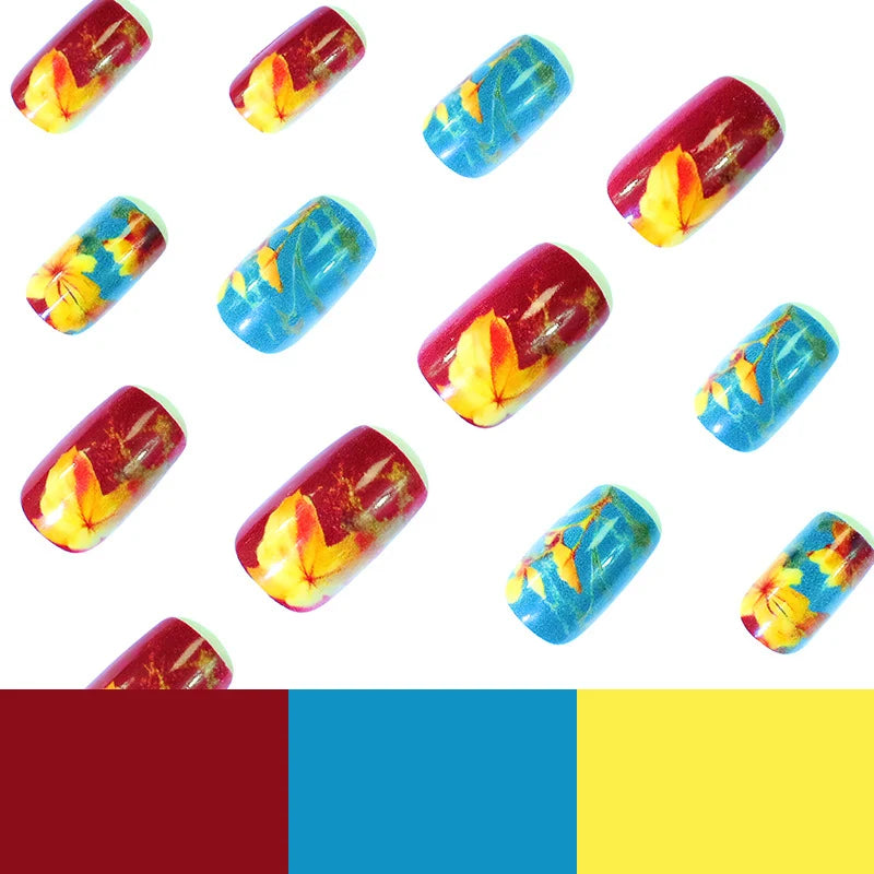Press-On Nail Set Acrylic Floral Easy Application