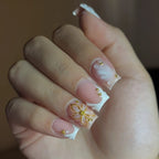 Press-On Nail Set Acrylic Floral Easy Application