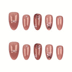 Press-On Nail Set Acrylic Floral Easy Application