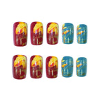 Press-On Nail Set Acrylic Floral Easy Application