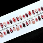 Press-On Nail Set Acrylic Floral Embossed Salon Quality