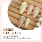 Press-On Nail Set Acrylic Floral & Gem Embellishments