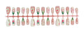 Press-On Nail Set Acrylic Floral Long Lasting