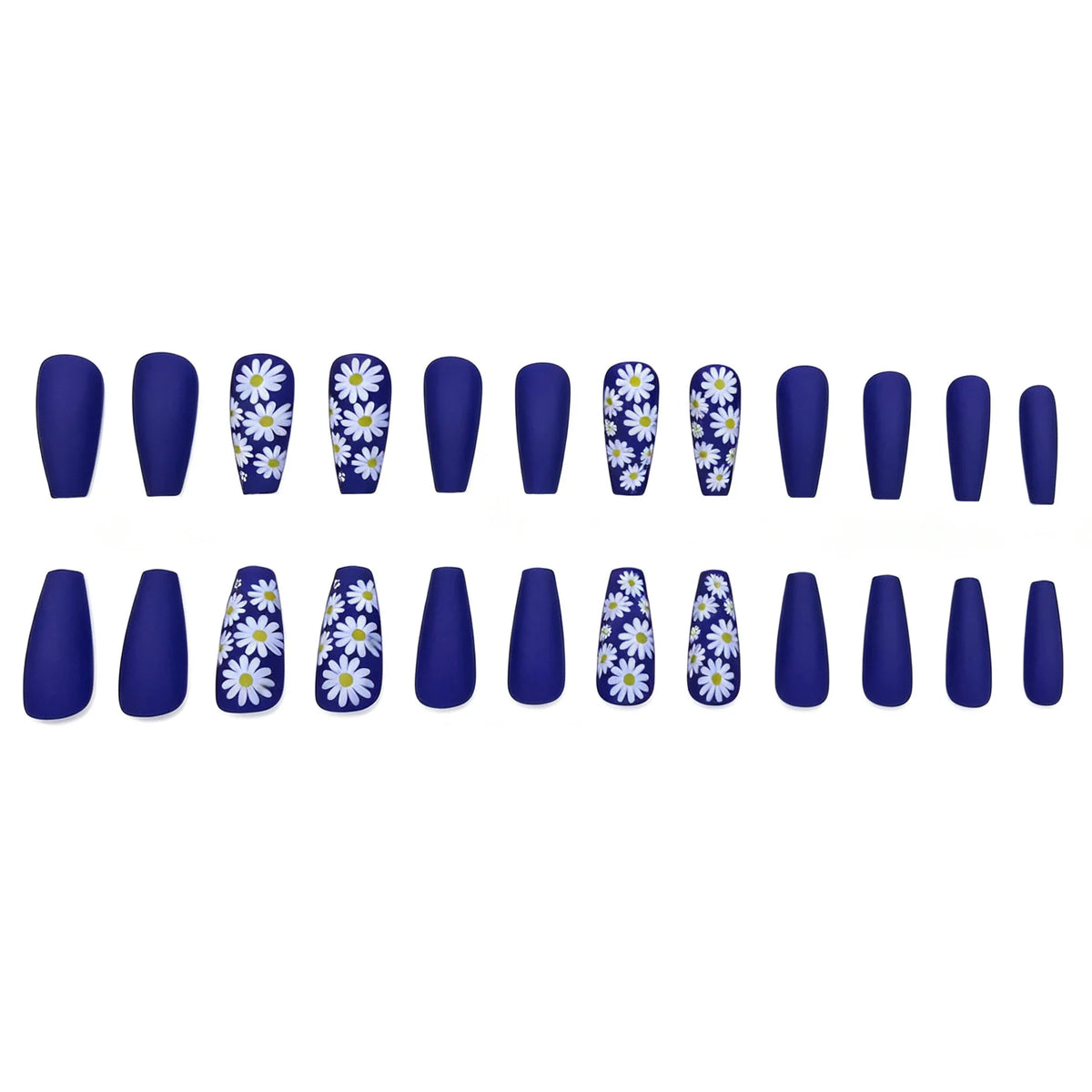 Press-On Nail Set Acrylic Floral Matte Comfortable Fit