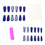 Press-On Nail Set Acrylic Floral Matte Comfortable Fit