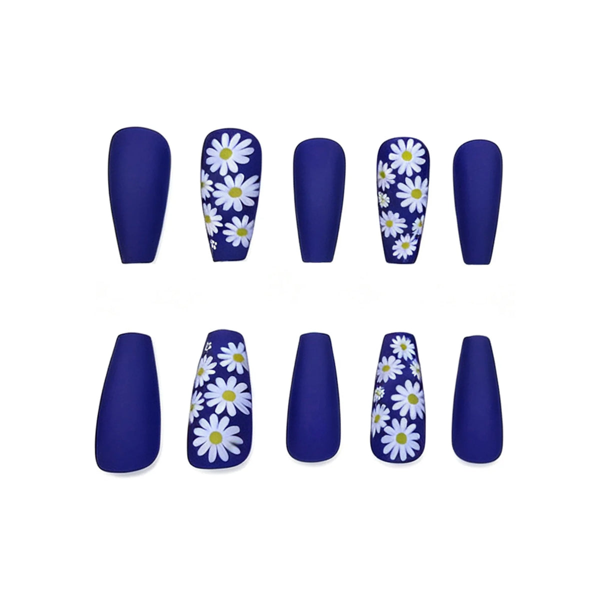 Press-On Nail Set Acrylic Floral Matte Comfortable Fit