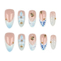 Press-On Nail Set Acrylic Floral & Shell Peel-And-Apply
