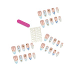 Press-On Nail Set Acrylic Floral & Shell Peel-And-Apply